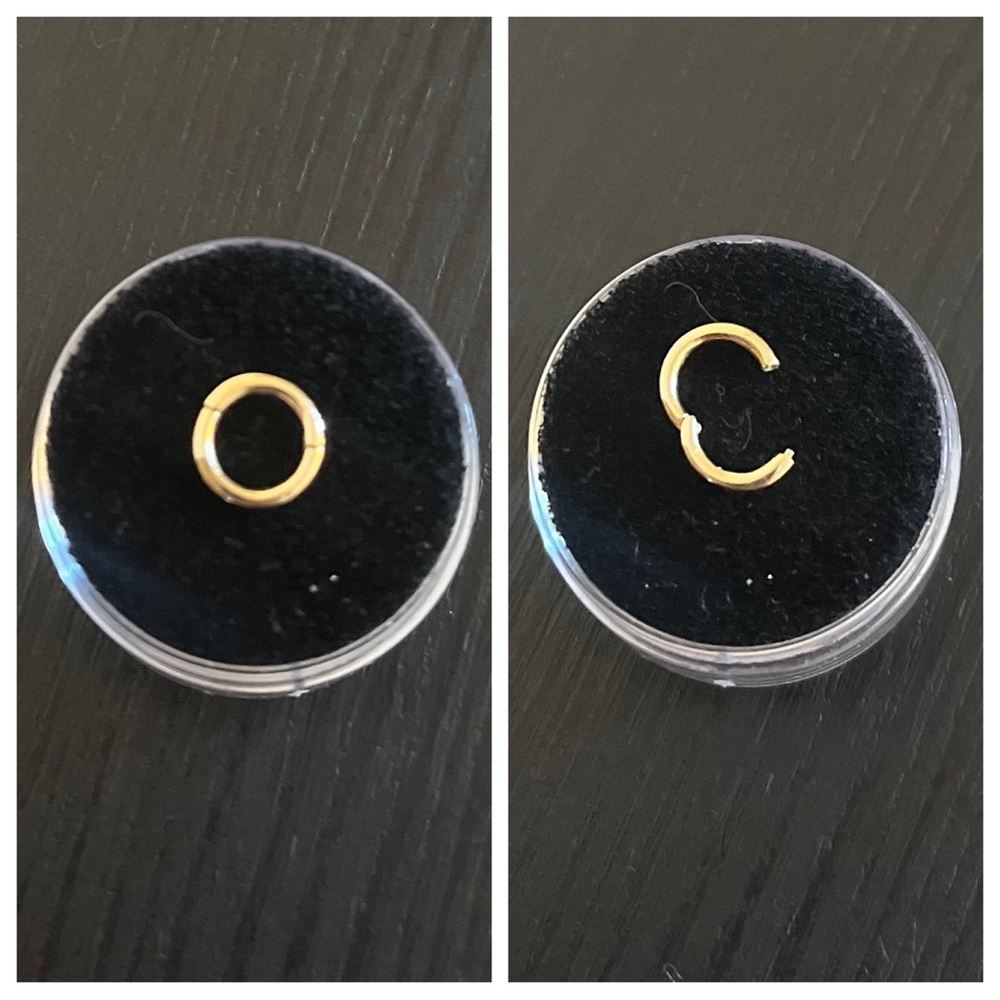 14K Gold Seamless Hinged Clicker Ring